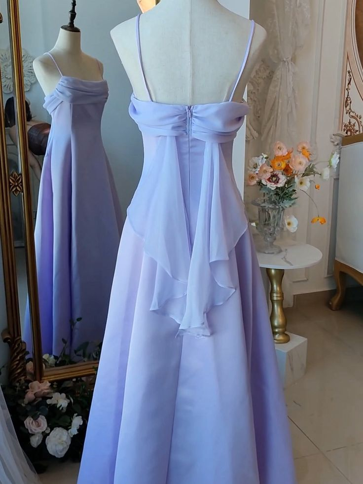 Elegant Spaghetti Straps Long Party Dress A Line Prom Dress cc1478