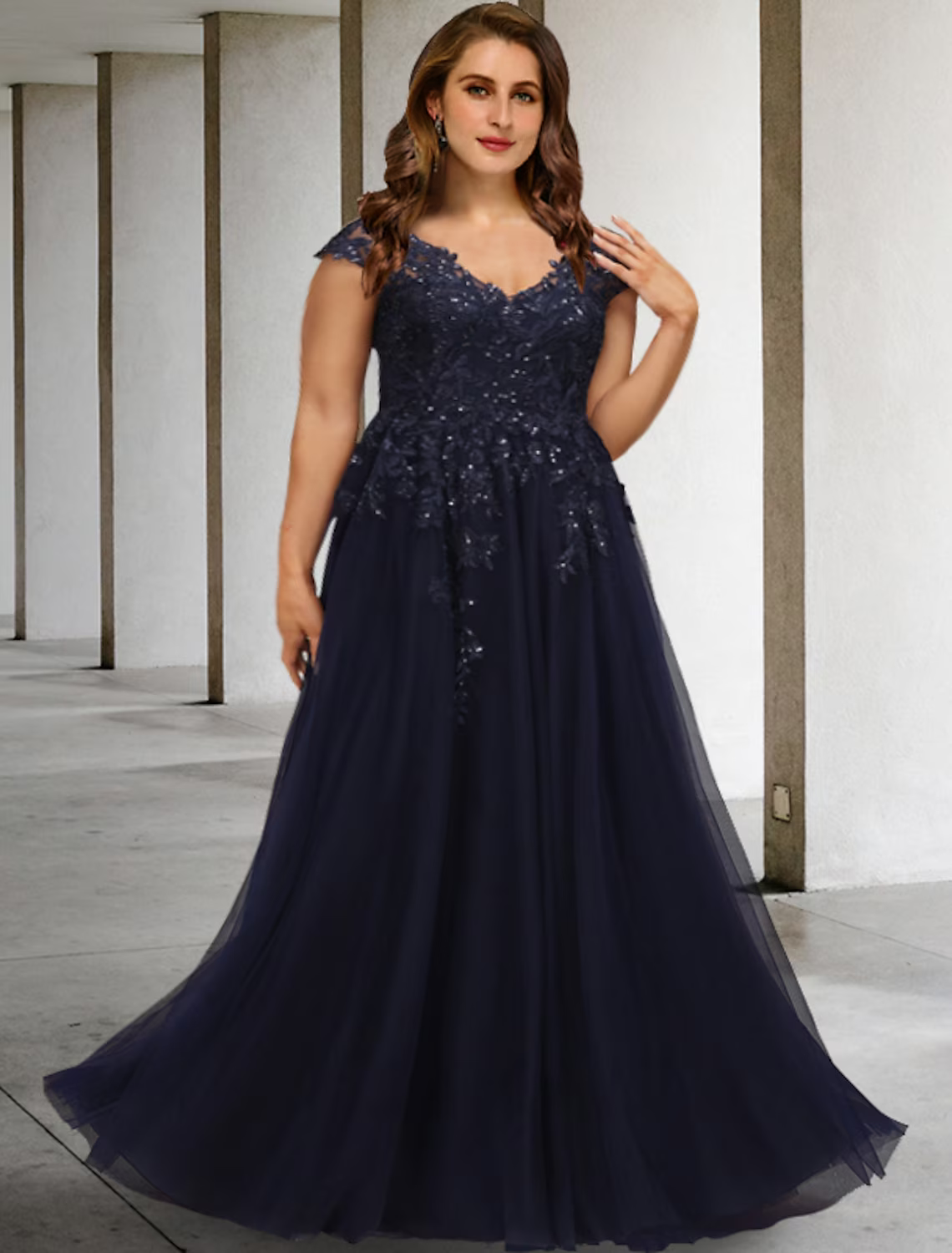 A-Line Mother of the Bride Dress Wedding Guest Elegant High Low V Neck Asymmetrical Chiffon Lace Sleeve with Appliques