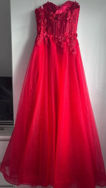 Beauty Prom Dress Red Sweetheart Pleated Tulle Long Gala Gown Evening Dress Party Outfits HZ0319