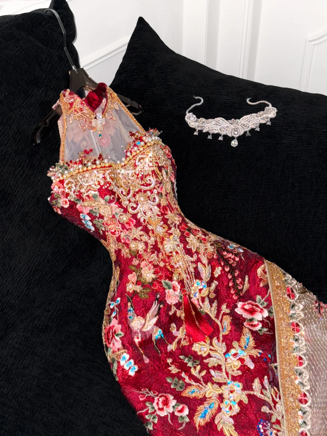Gorgeous Sparkling Beaded Sequin Mermaid Design Exquisite Embroidery Evening Dress Prom Dresses HZ1024