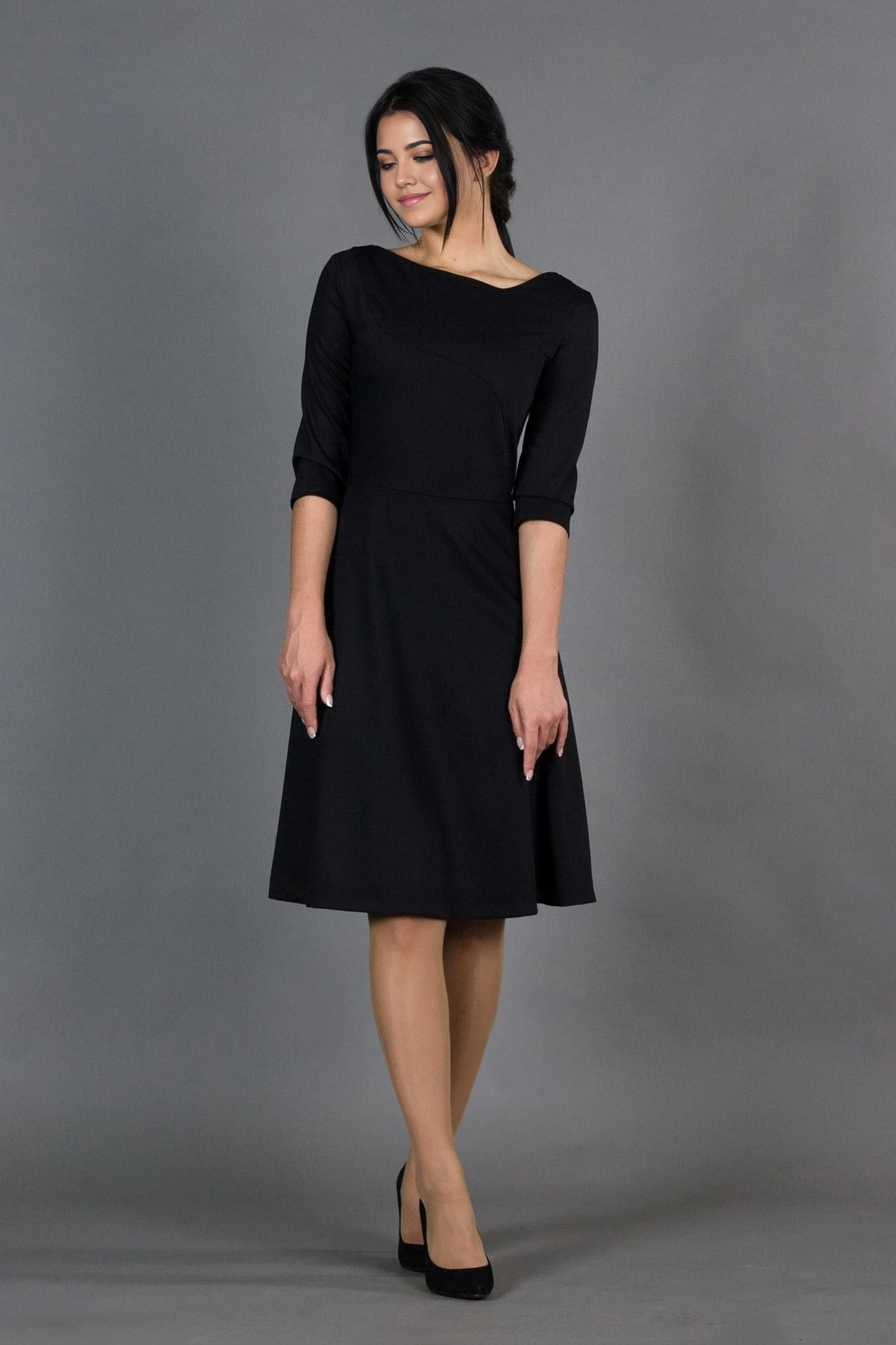 A-line simple Half Sleeve Tea Length Bridesmaid Dress Formal Dresses for Wedding Guest Cocktail Dress Mother of the Bride Dresses