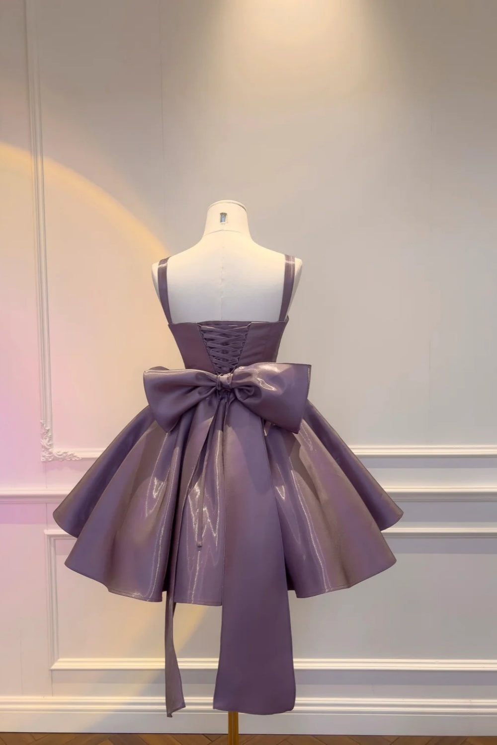 Sparkling Purple Puff Skirt Short Birthday Dress Homecoming Dress gh6795