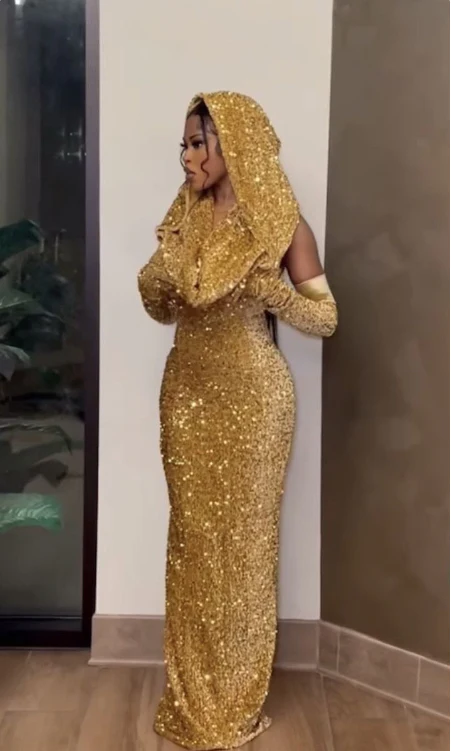 Mermaid Sequins Formal Prom Dress Long Evening Gown cc259