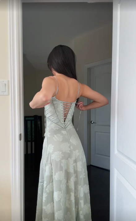 Elegant Sheath Spaghetti Straps Mint Green Lace Long Prom Dresses Evening Gowns HZ1024
