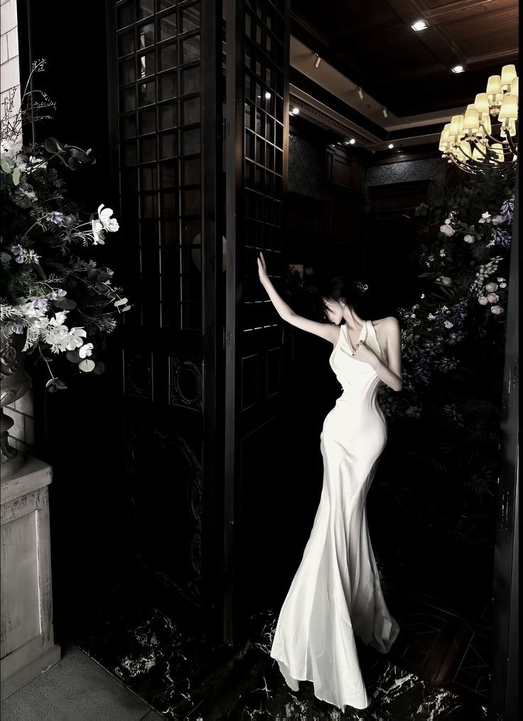 Charming Mermaid Halter Satin Long Prom Dress,Formal Evening Dress HZ1024