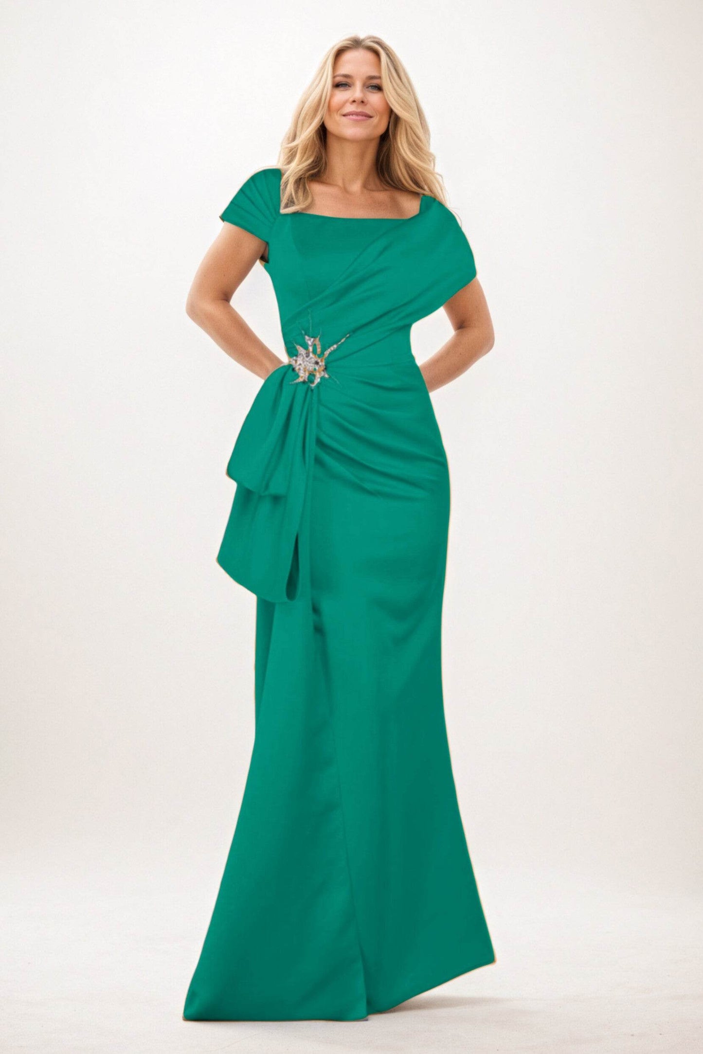Trumpet-Mermaid Maxi Satin Mother of the Bride Dresses CM0385