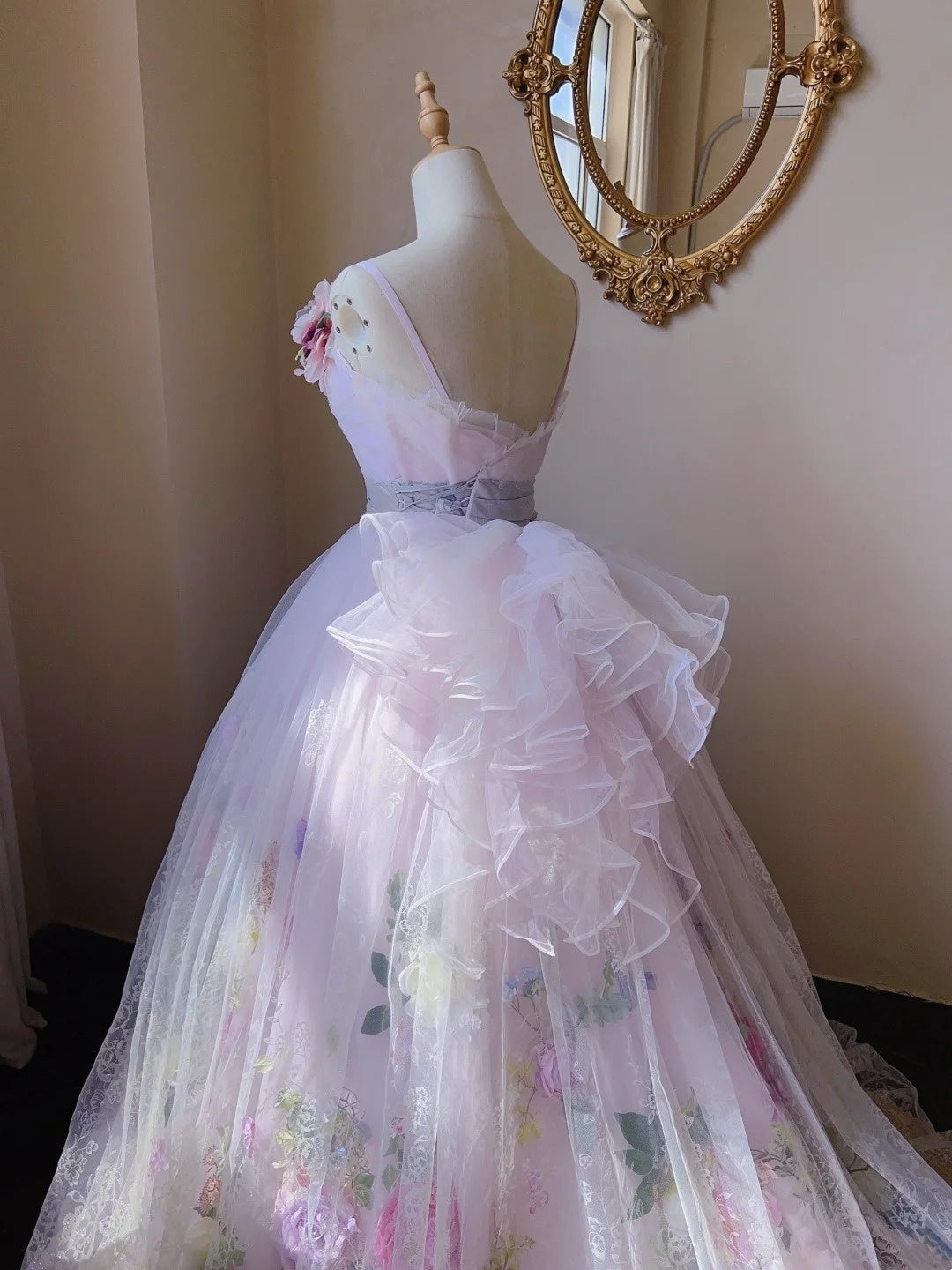 Beauty Prom Dress Spaghetti Straps Tulle Pleated Evening Dress Sweet 16 Dress Ball Gown HZ0319