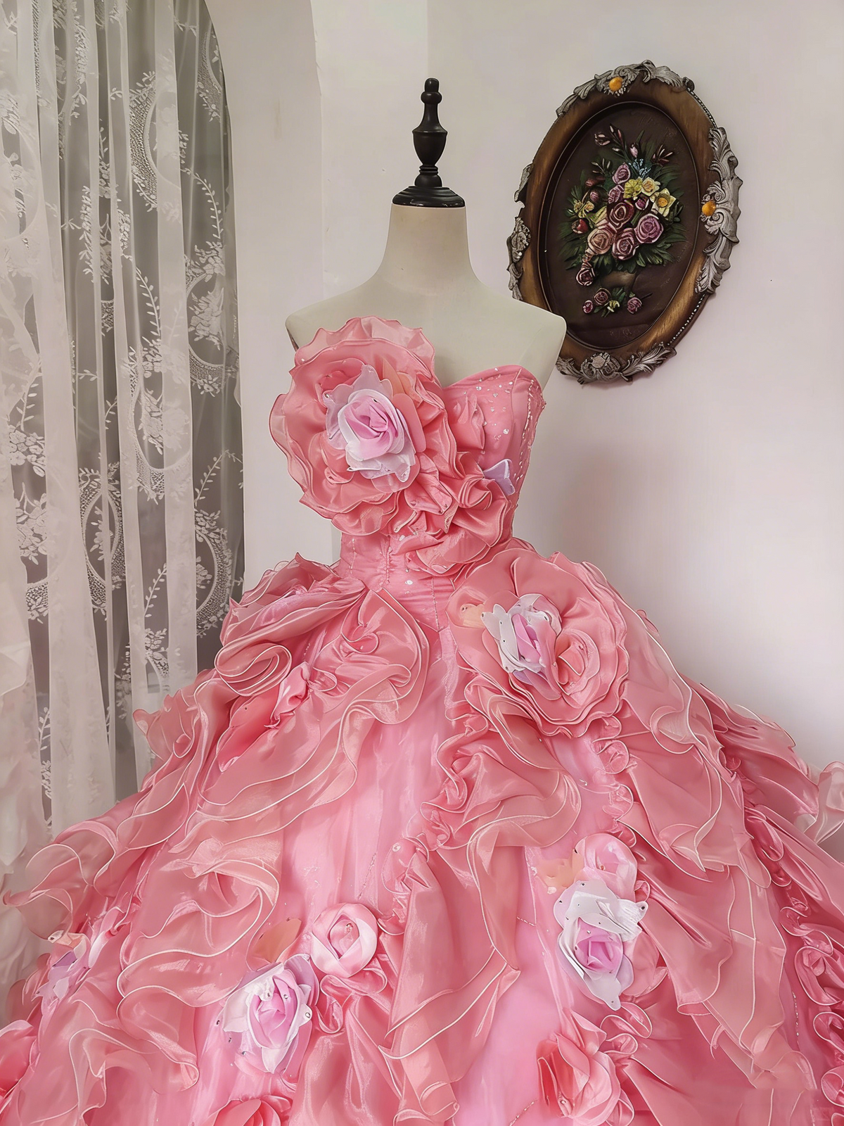 Newest Prom Dress Sweetheart Ruffle Ball Gown Evening Dress Quinceanera Dress Birthday Party Outfits HZ0319