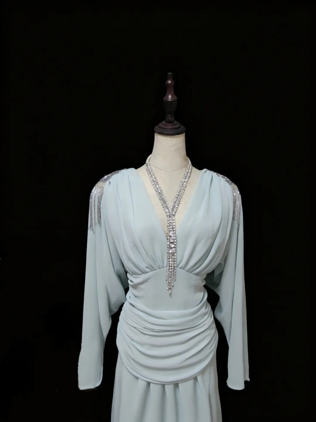Elegant Prom Dress V-neck Pleated Backless Gala Dress Evening Dress Formal Dress HZ0319