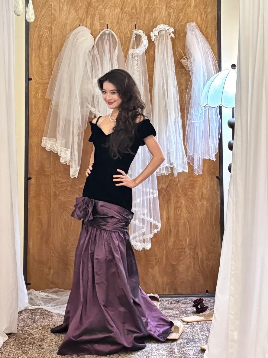 Elegant Prom Dress Off Shoulder Pleated Mermaid Gala Dress Evening Dress Formal Dress HZ0319