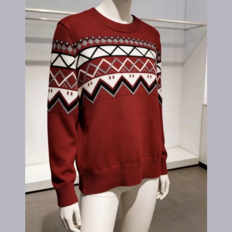 Women's Autumn/Winter Pullover Sweater with Color Blocking, Loose Fit, and Slimming Knit Sweater 11369