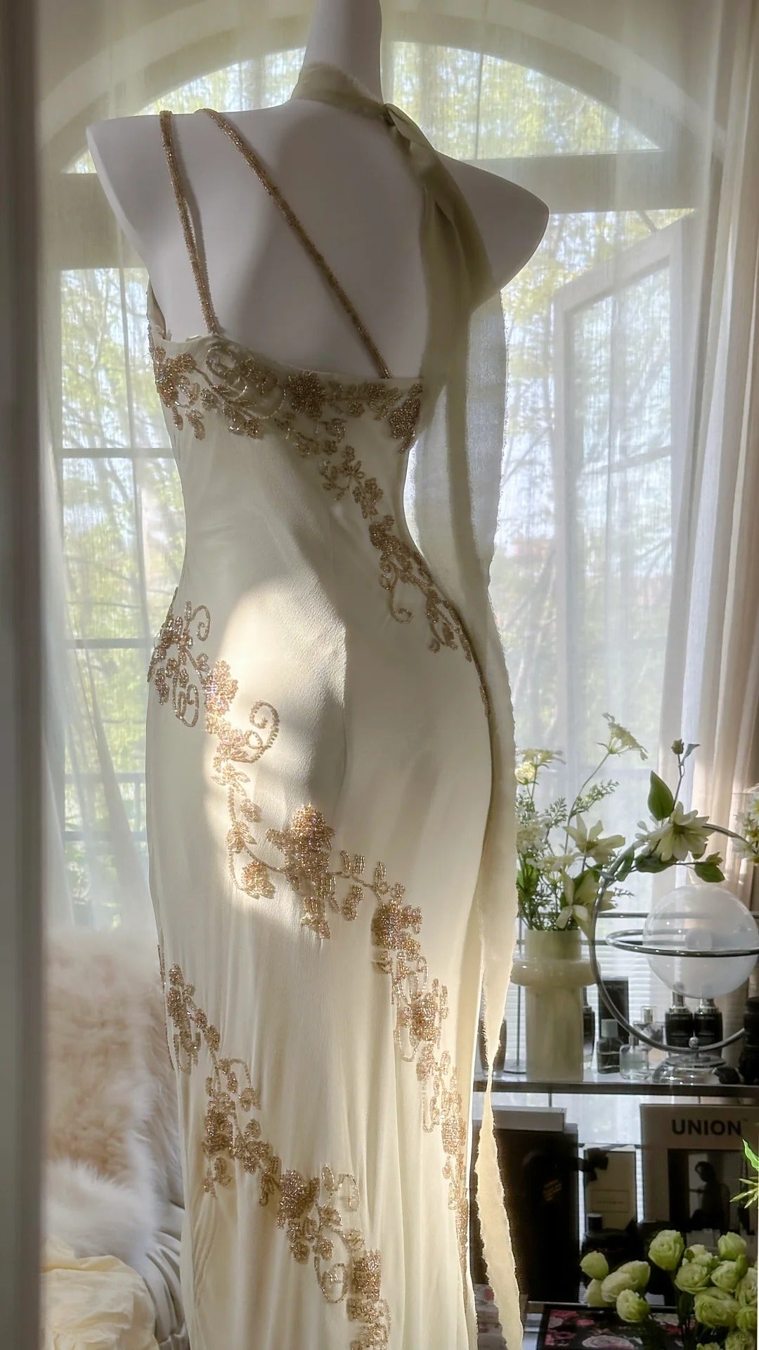 Flowy One Shoulder Chiffon Beaded Elegant Prom Dress Formal