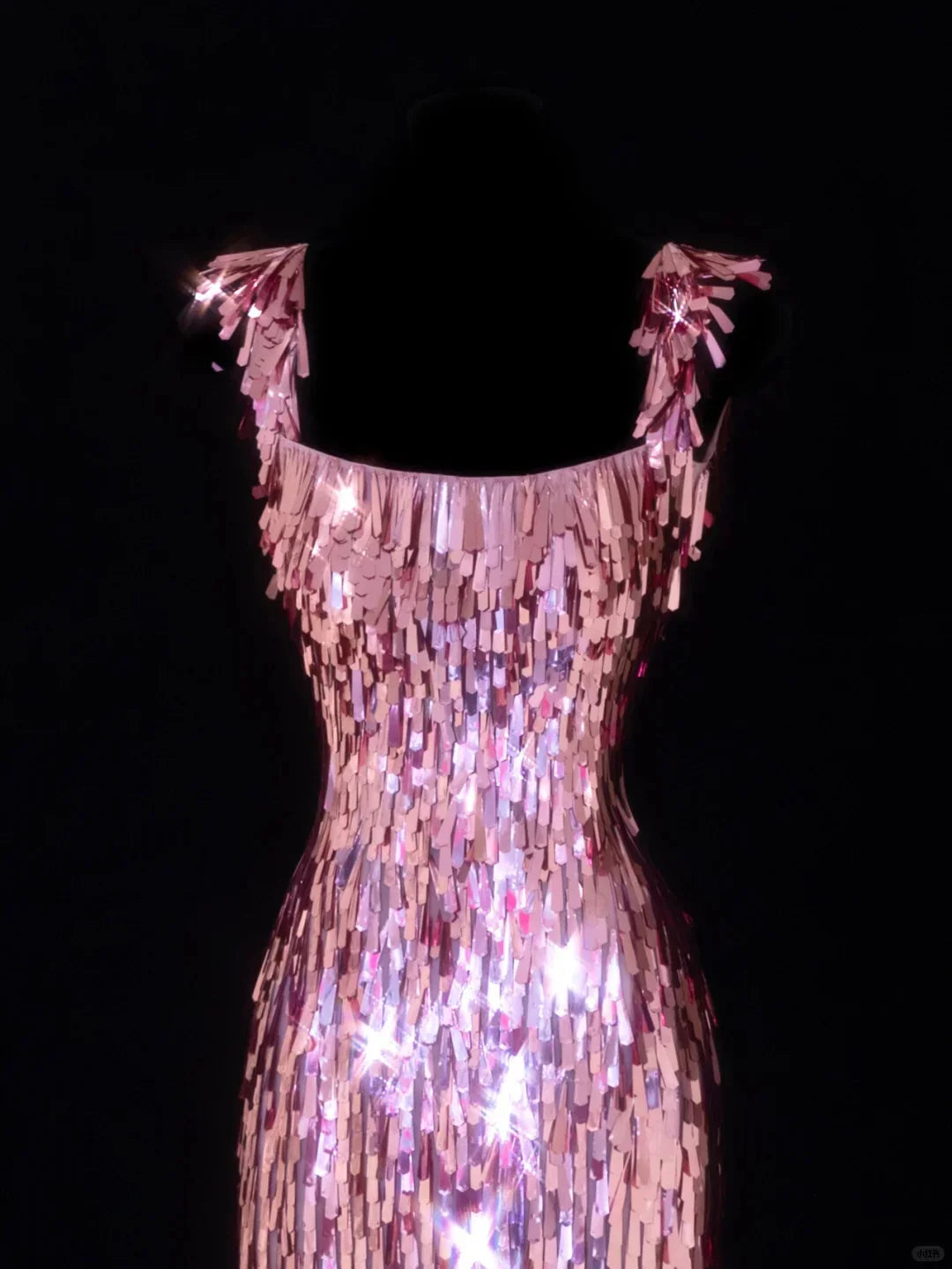 Gorgeous Pink Square Neck Sequin Tassel Slim Birthday Party Homecoming Dress cc4393
