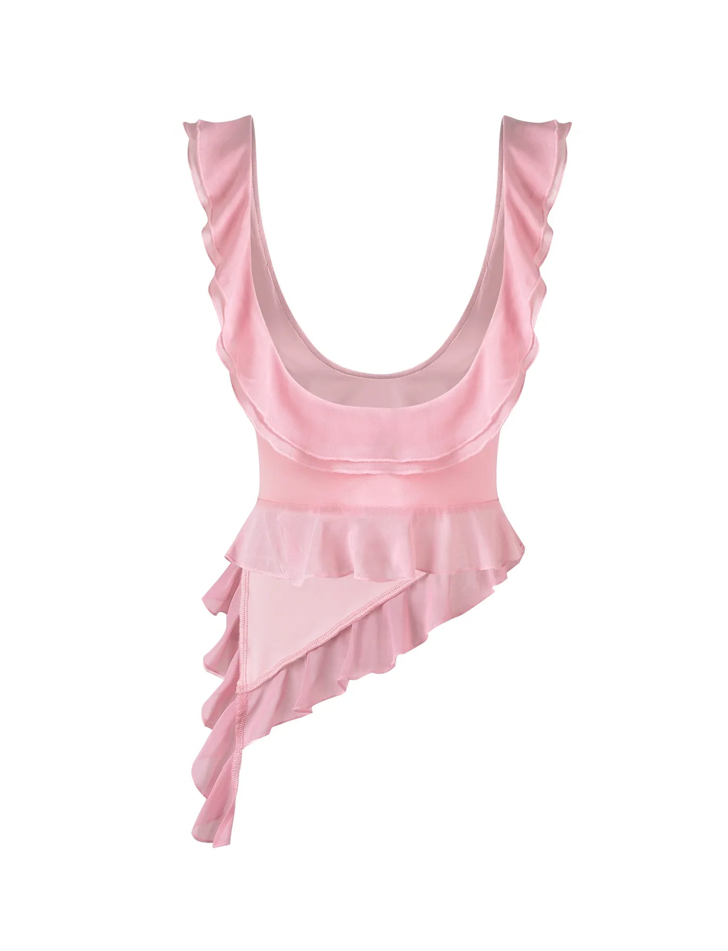 Elegant Ruffled Pink Two-piece Chiffon 17th Birthday Homecoming Dress cc3981