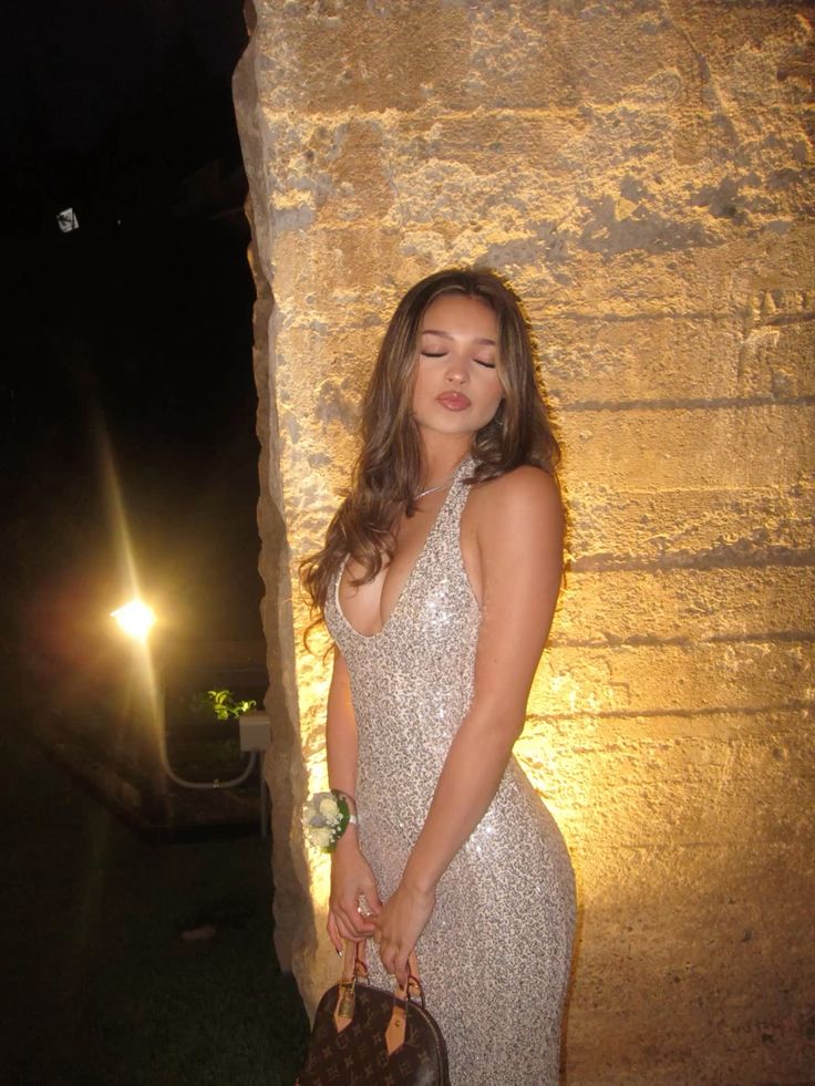 Glamorous Silver Mermaid Halter Neck Deep V Sequin Long Prom Dress Evening Dress cc5193