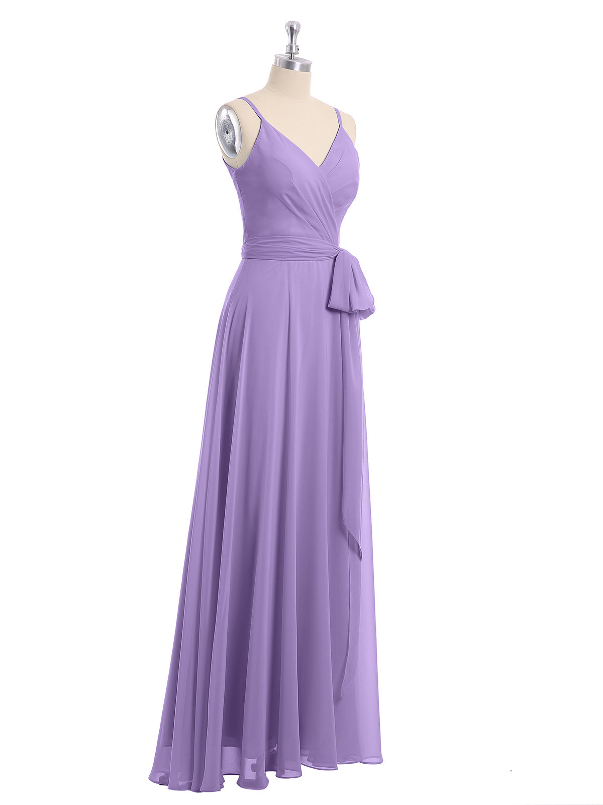 Spaghetti Strap Chiffon Dresses with Sash Bow-Tahiti