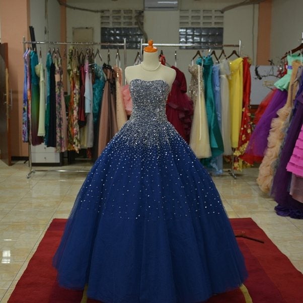 Sparkly Beaded Sweetheart Ball Gowns Prom Dresses