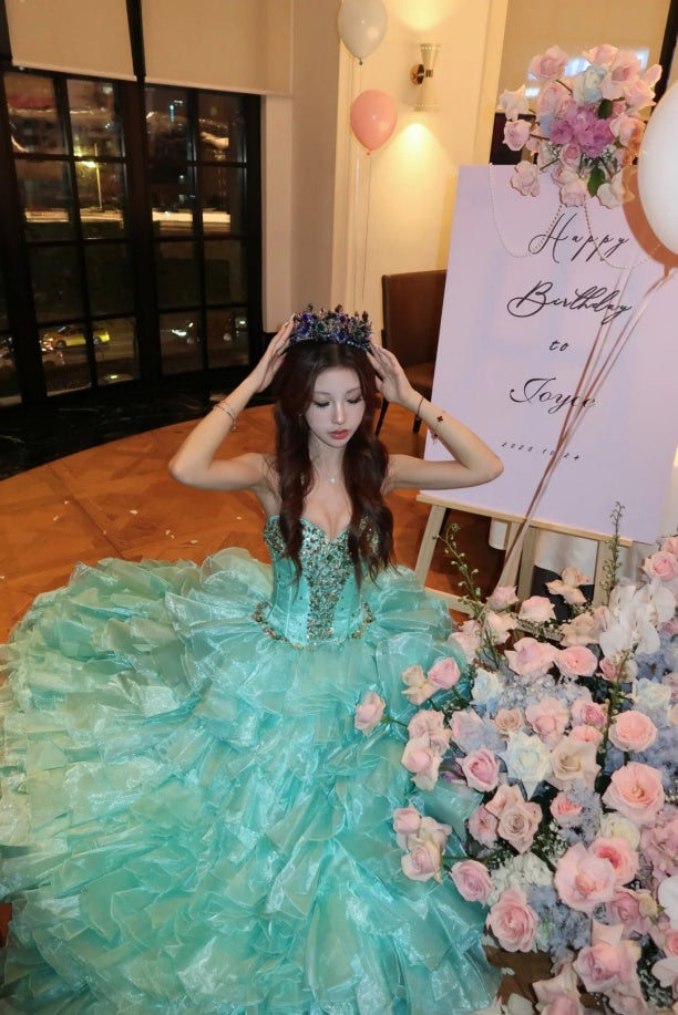 Blue Gorgeous Shining Elegant Long Graduation Dress Evening Dress gh6814