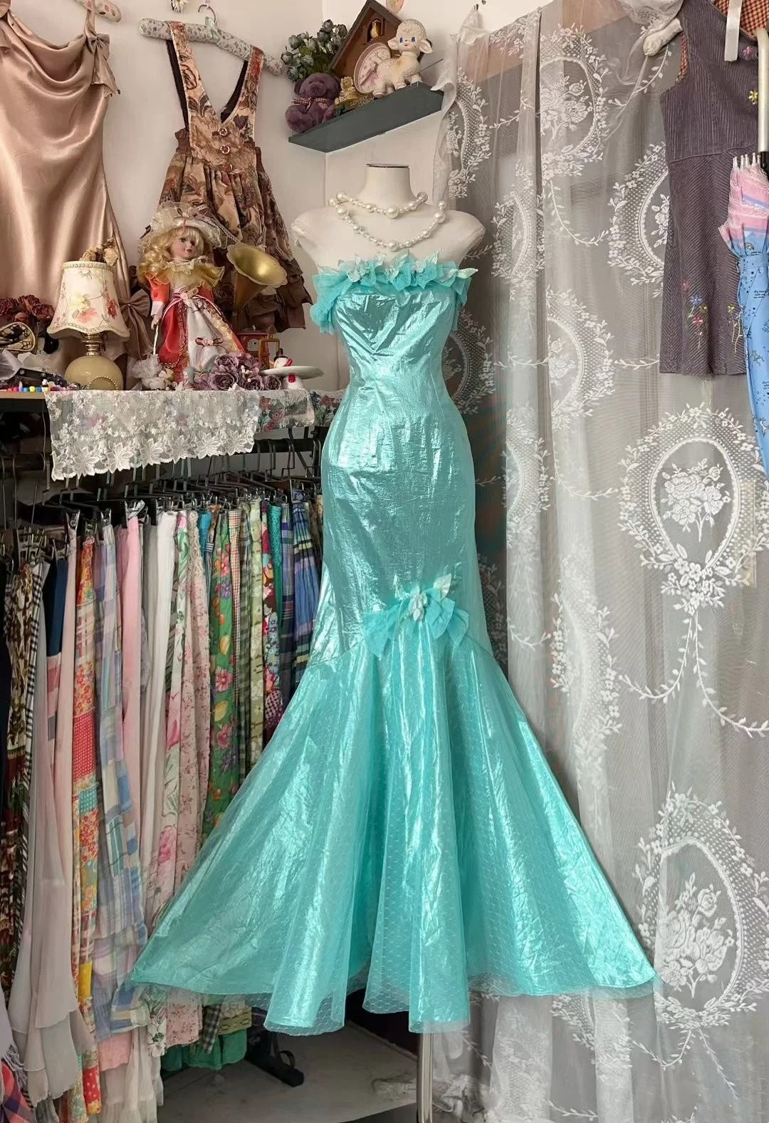 Mint Green Girl Graduation Dress Prom Dress Long Satin Formal Dress gh6788