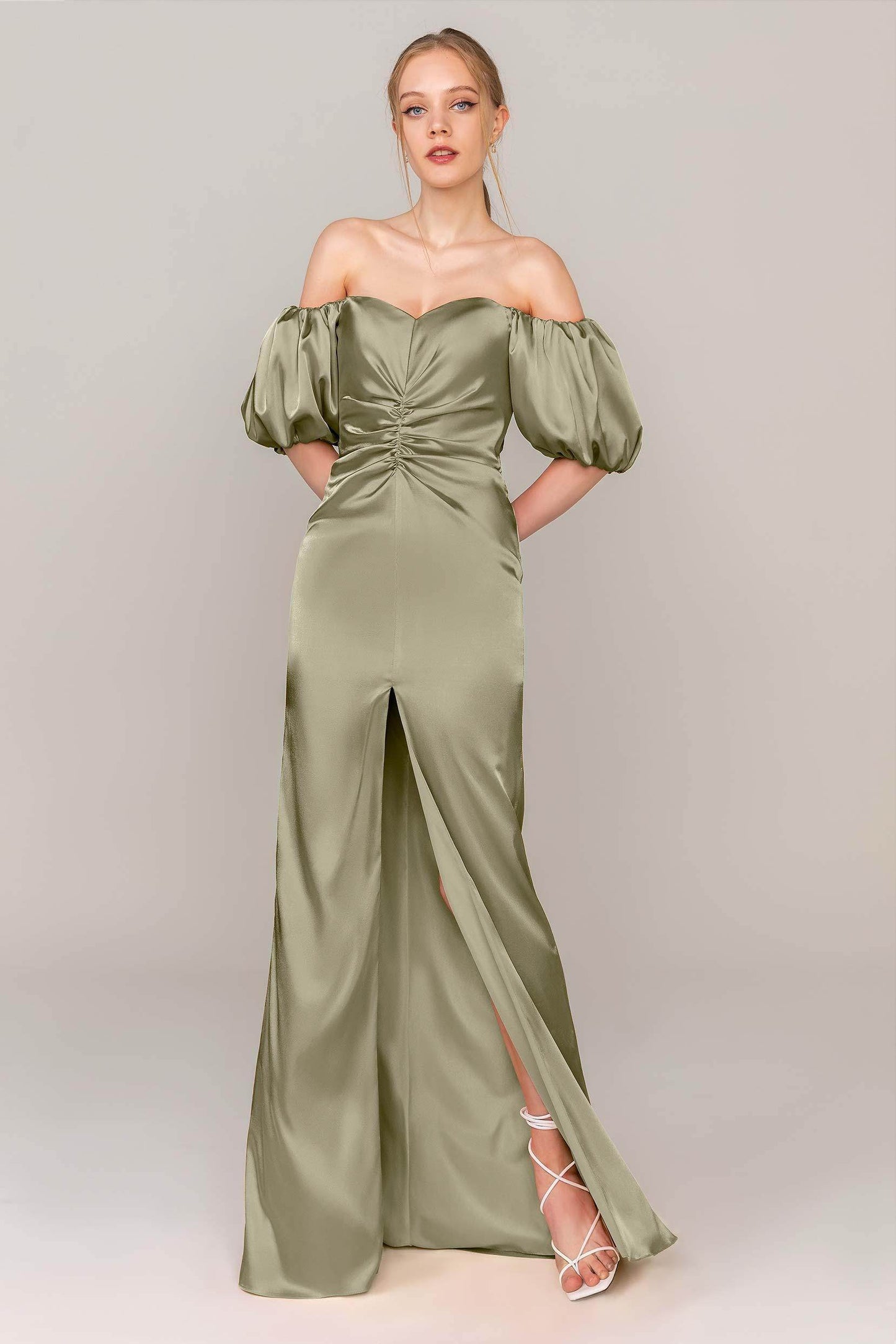 Sheath Floor Length Luxe Satin Dress CS0322