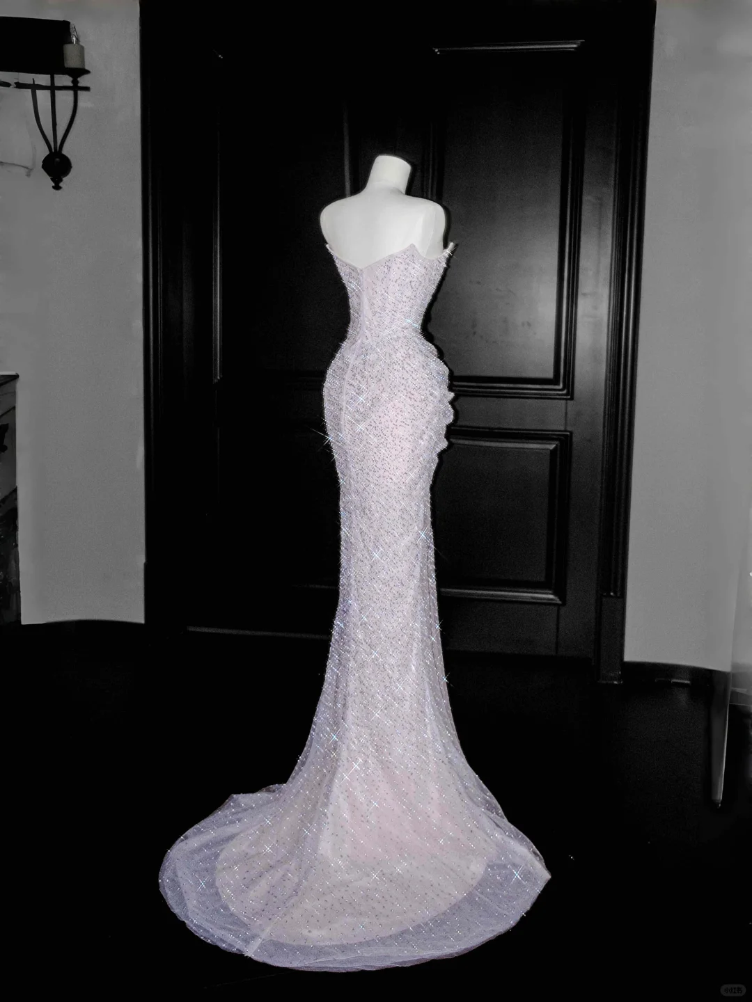 Gorgeous Strapless Mermaid Sequins Beading Long Evening Dress Birthday Outfits, HZ0319