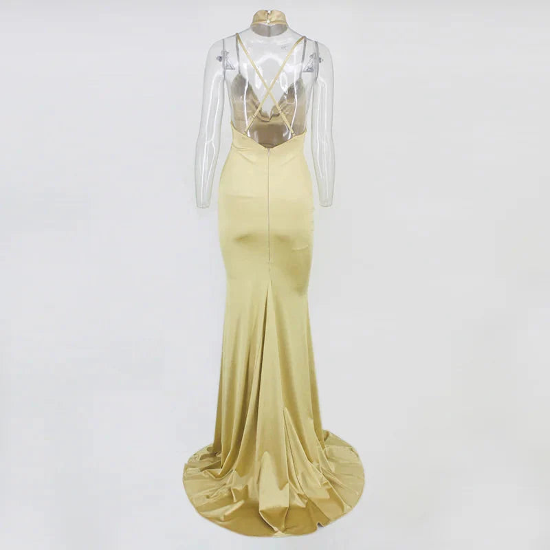 Elegant V-Neck Mermaid Prom Dresses Long Evening Gowns