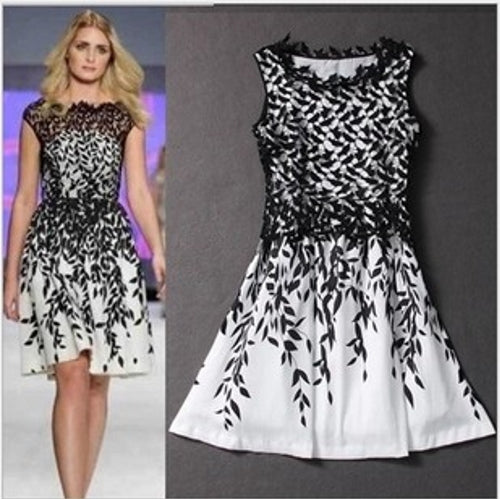 A-line round neck lace short prom dress,party dress 7596