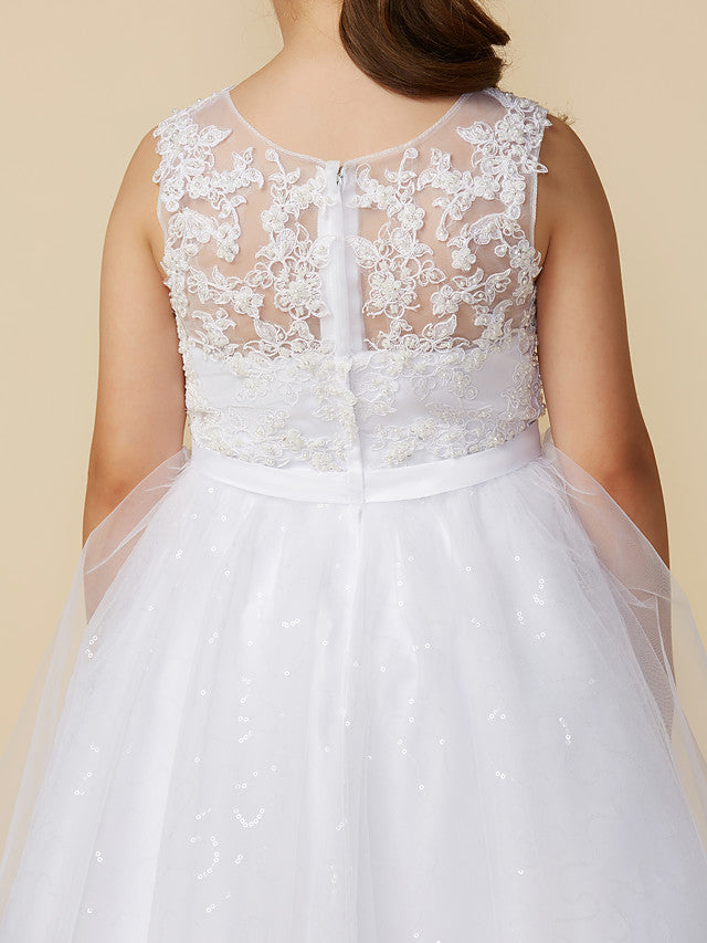 Gorgeous Princess Lace Tulle Flower Girl Dress
