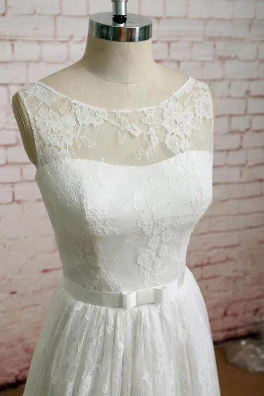 Graceful Illusion Lace A-line Wedding Dress