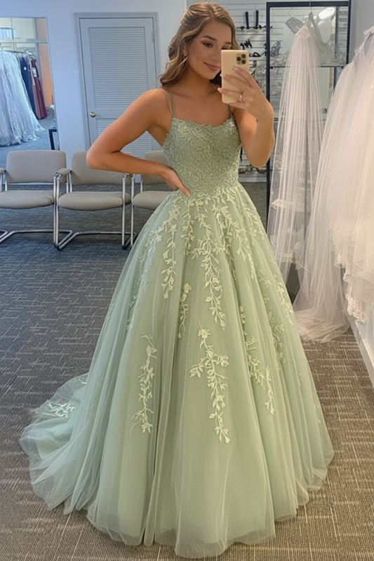 Open Back Yellow Lace Long Prom Dress Aline Lace Formal Evening Dress