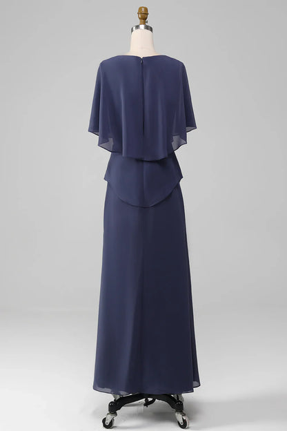 Sheath/Column Scoop Tea-Length Chiffon Mother of the Bride Dress