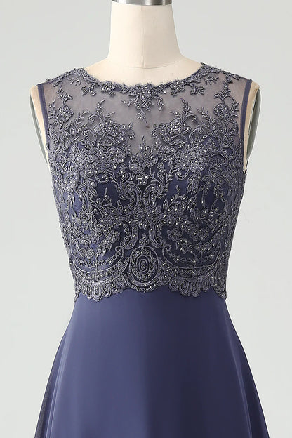 A Line Sparkly Beaded Mother of Bride Dress with Shawl