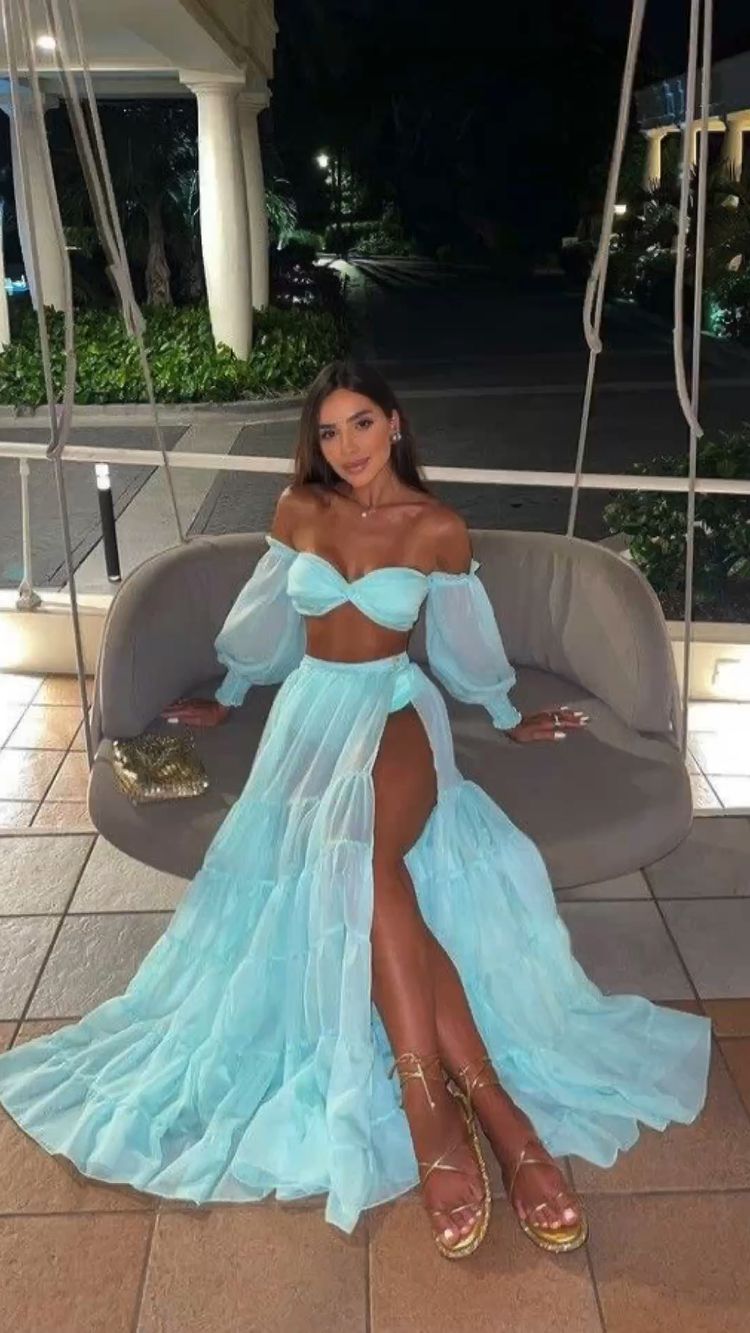 Two Piece Long Prom Dress Sexy Prom Dress  cc277