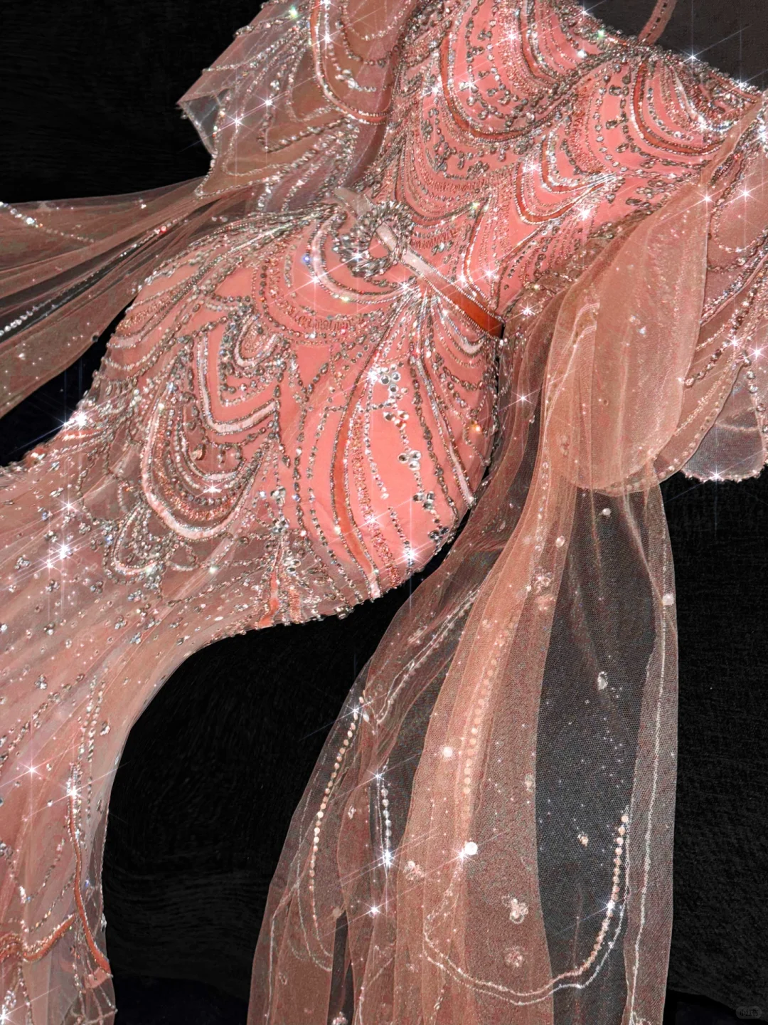 Gorgeous Shiny Orange Beaded Sequined Design Mermaid Prom Dress Evening Dress HZ1024