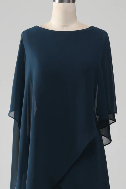 A-line Chiffon Scoop Neckline Mother of the Bride Dress