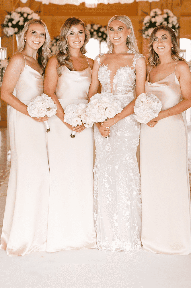 Champagne Cowl Neck Spaghetti Strap Long Dress