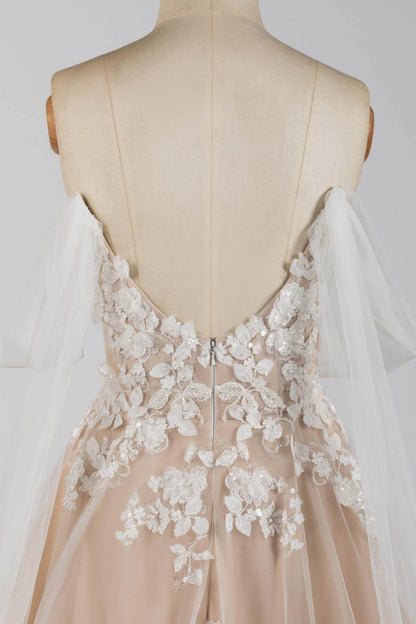 A-Line Court Train Tulle Wedding Dress CW2503