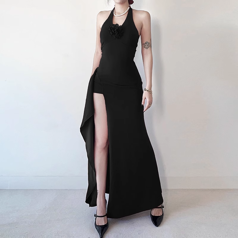 New Sexy Red Halter Dress Elegant Party Evening Dress HZ1024