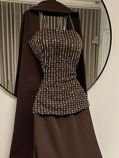 Delicately Beaded, Long Tulle Formal Evening Gown gh6719