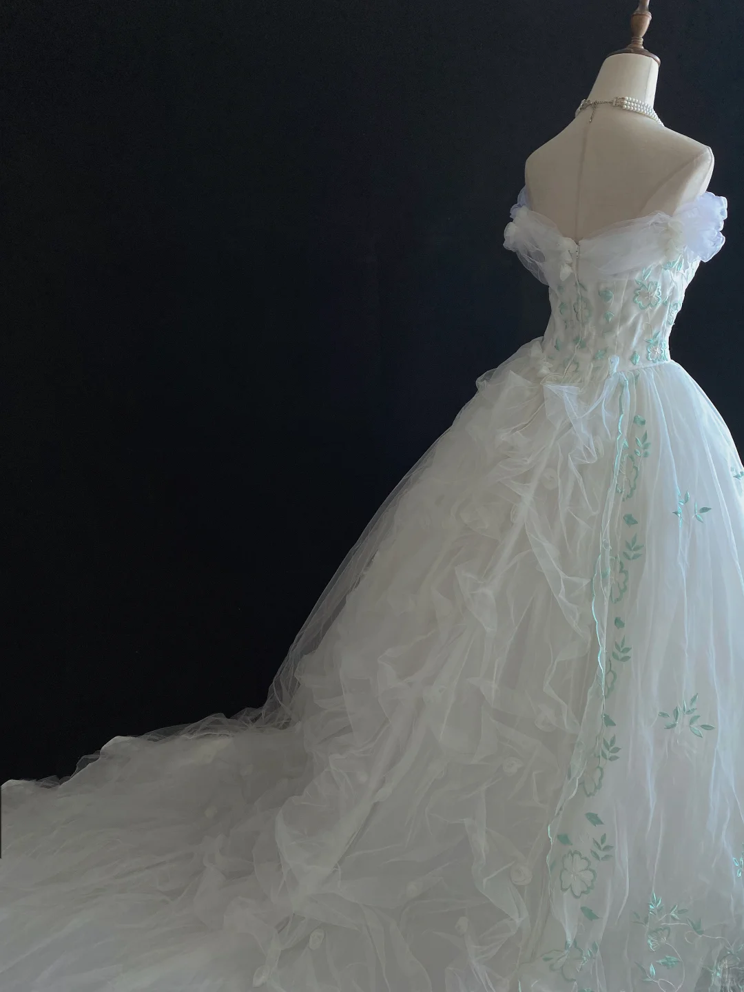 Fairy Strapless A-Line Tulle Embroidery Birthday Ball Gowns Quinceanera Dresses, HZ0319