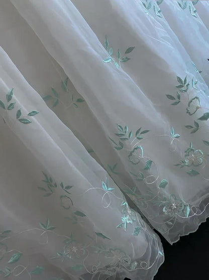 Retro Embroidery Off-the-shoulder Chiffon Tulle Sweet 16 Quinceanera A-Line Evening Dress Ball Gown HZ1024