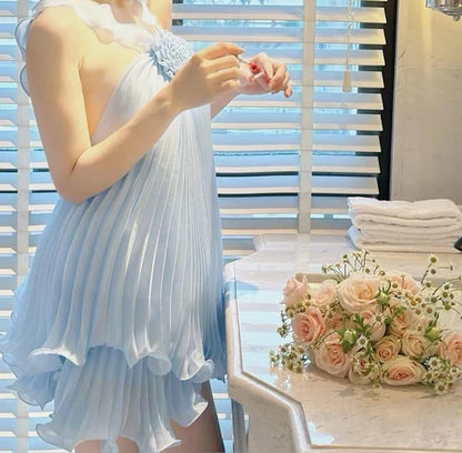 Cute Pleated Ruffle Short A-Line Party Dress Cocktail Dress Homecoming Dress HZ1024