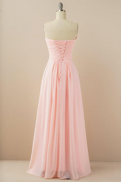 Burgundy Sweetheart Chiffon Bridesmaid Dress