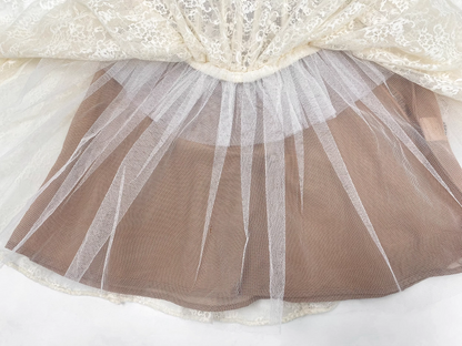 Vintage White Lace Embroidery Spaghetti Strap Design A-line Party Dress Homecoming Dress HZ1024