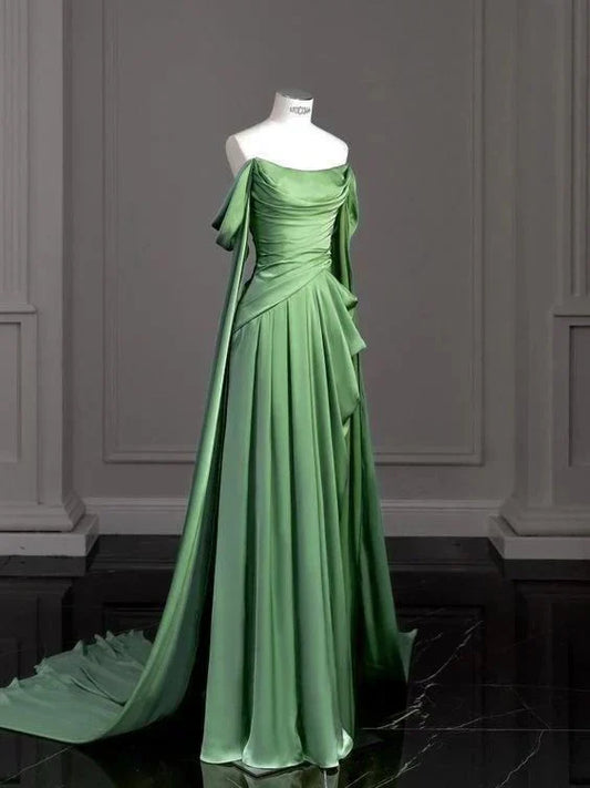 Aimishang Elegant Formal Women's Dresses A Line Green Long Evening Dresses Formal Party Dress