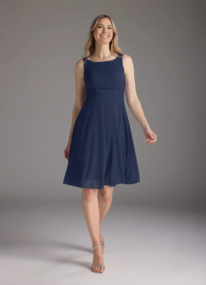Two Piece A-Line Pleated Dark Navy formal dresses evening dress Mother of the Bride Dresses