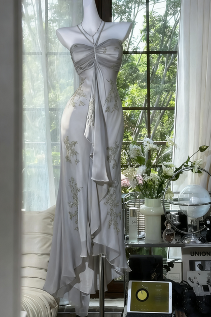 ✨Girlhomeshops-Green beaded exquisite gorgeous long chiffon Prom dress evening dress party dress gh4987