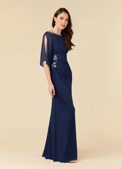 Sheath Sequins Dark Navy formal dresses evening dress Mother of the Bride Dresses