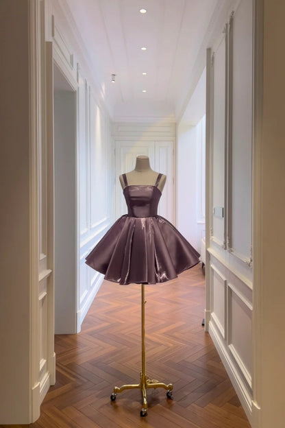 Sparkling Purple Puff Skirt Short Birthday Dress Homecoming Dress gh6794