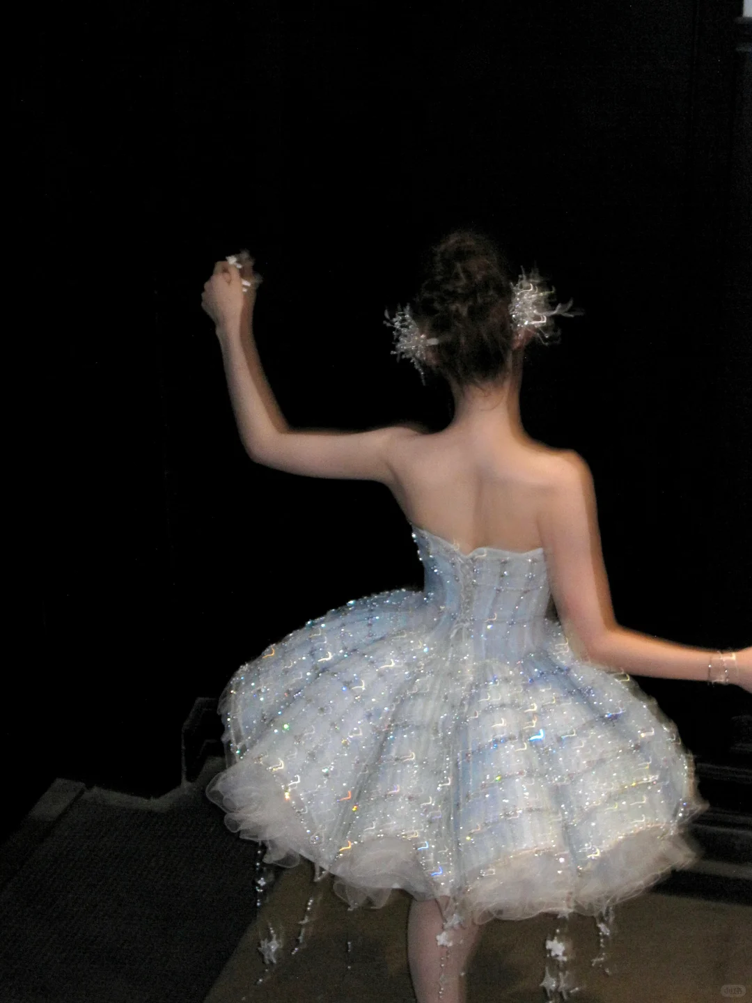 Gorgeous Shiny Light Blue Sequined A-Line Strapless Design Tiered Party Dress Homecoming Dress HZ1024